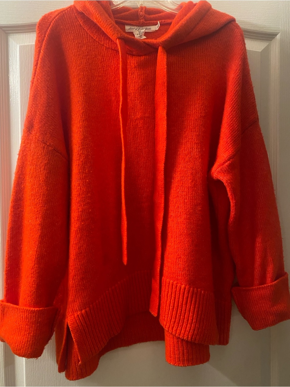 H&M Bright Orange Knit Hoodie Sweater